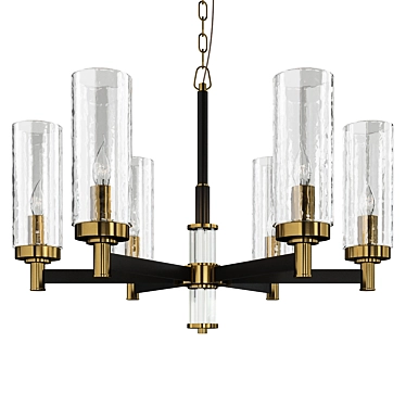 Black Brass Two-Tier Chandelier 3D model image 1 