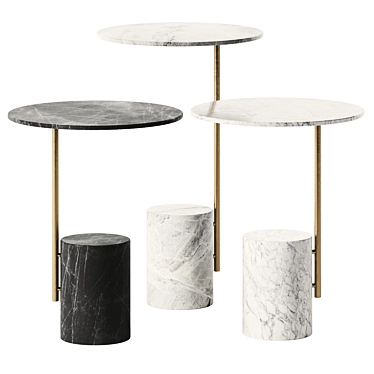 Contemporary Xaxa Stone Metal Furnishings 3D model image 1 