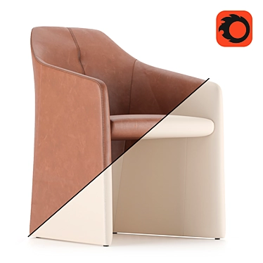 Luxury Italian Leather Armchair 3D model image 1 