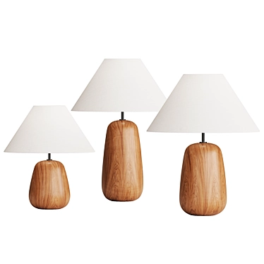 Sleek Irving Wood Table Lamp 3D model image 1 