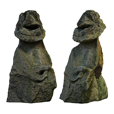 Aged Stone Sculpture for Landscaping 3D model image 1 