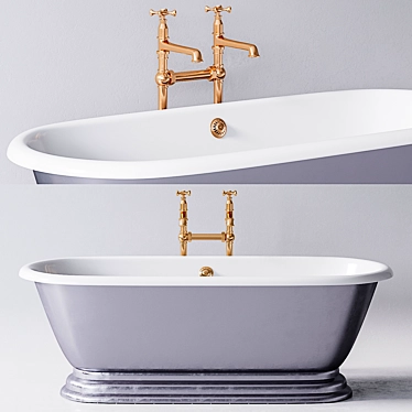 Elegant Meon Cast Iron Tub 3D model image 1 