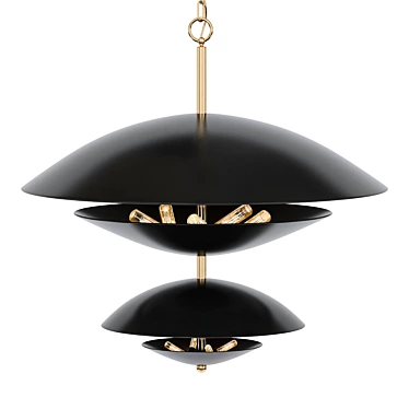 Elegant Noir Nora Chandelier 3D model image 1 