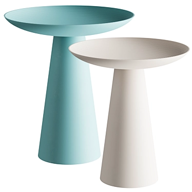 Sleek Modern Pedestal Side Table 3D model image 1 