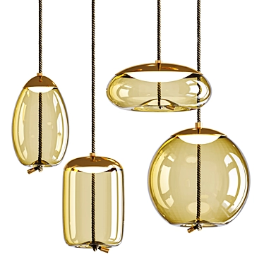 Sleek Glass Knot Pendant Lamp 3D model image 1 