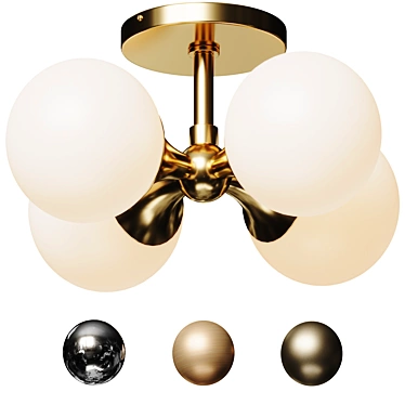 Astoria LED Semi-Flushmount: Vintage Elegance 3D model image 1 