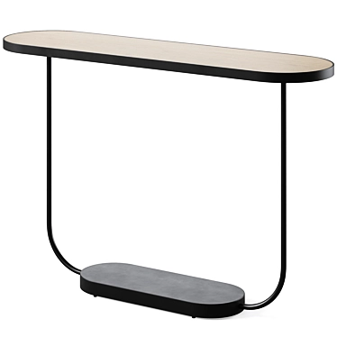 Sleek Black Oval Console Table 3D model image 1 