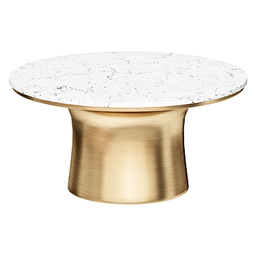 Marble Pedestal Coffee Table White 3D model image 1 