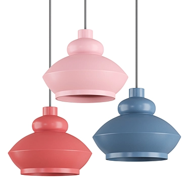 Ethereal Ceramic Dome Pendant Light 3D model image 1 