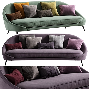 Modern Vibieffe Curved Nido Sofa 3D model image 1 