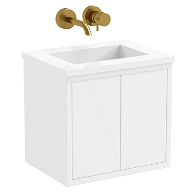 Stylish 400mm Cloakroom Vanity 3D model image 1 