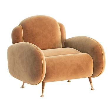 Modern 3-Part Miller Armchair 3D model image 1 