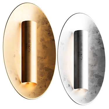 Elegant Aura Oval Wall Sconce 3D model image 1 