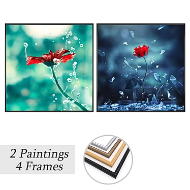 Art Set with Frames Bundle 3D model image 1 