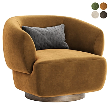 Elegant Swivel Chair in 4 Color Options 3D model image 1 