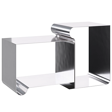 Sleek Steel Side Table 3D model image 1 
