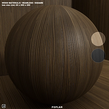 Seamless Poplar Wood Material Set 3D model image 1 