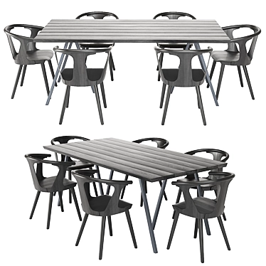 Sleek 2017 Dining Set 3D model image 1 