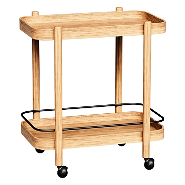 Hargrove Bar Cart with Wheels 3D model image 1 