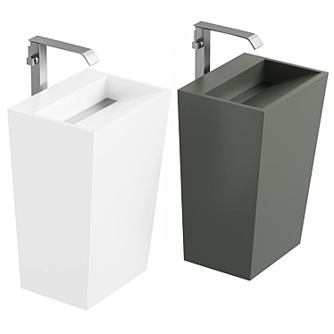 Modern Pedestal Sink Cast Stone