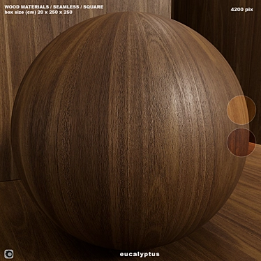 Seamless Eucalyptus Wood Material Set 3D model image 1 