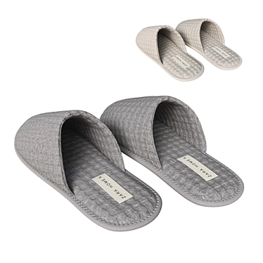 Waffle Pattern Slippers Set 3D model image 1 