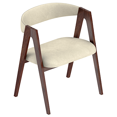 Kaede Beige Dining Chair 3D model image 1 