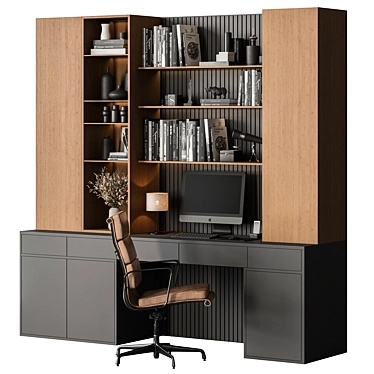 Modern Home Office Furniture Set 3D model image 1 