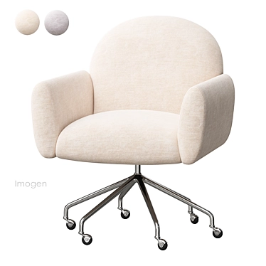 Imogen Ivory Office Chair Set 3D model image 1 