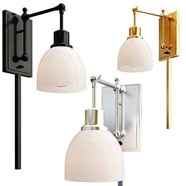 Elegant Bellevue Single Light Sconce 3D model image 1 