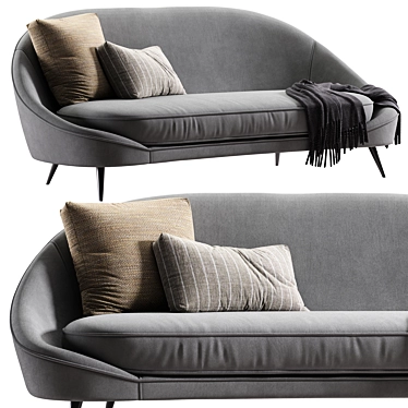 Modern Curved Sofa Vibieffe 650 3D model image 1 