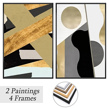 Artwork Set with Multiple Frames 3D model image 1 