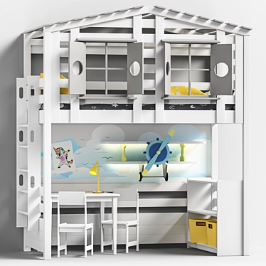 Bilbao Children's Loft Bed 3D model image 1 