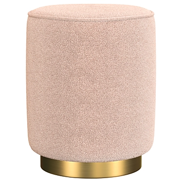 Evie Gold Boucle Pouf 3D model image 1 