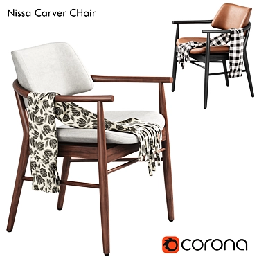  Modern Nissa Carver Chair 3D model image 1 