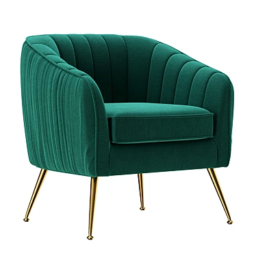 Decadent Velvet Armchair Emerald Green 3D model image 1 