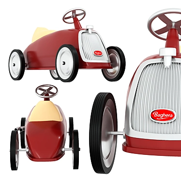 Baghera Children's Ride-On Car, Red 3D model image 1 