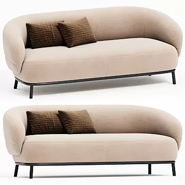 Elegant Modern Fabric Sofa Juliet 3D model image 1 