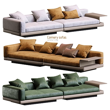 Modern Minimalist Elegant Sofa 3D model image 1 