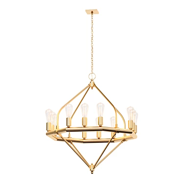 Elegant Burnished Brass Pendant Lighting 3D model image 1 