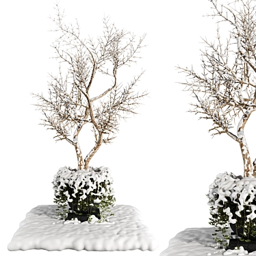 Outdoor Plants 2 Snow Decoration 3D model image 1 