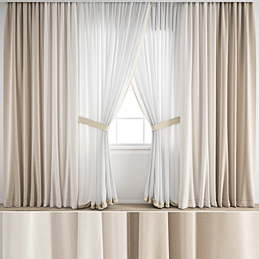 High-Quality Polygonal Curtain Model 3D model image 1 