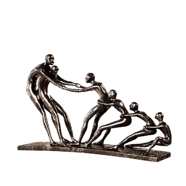 Bronze Sculpture Tug of War 3D model image 1 