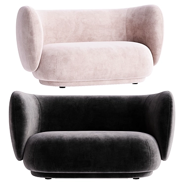 Modern 2-Seater Rico Sofa 3D model image 1 