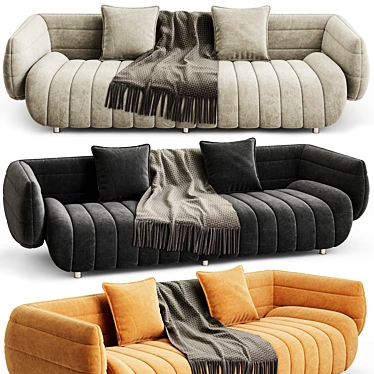 Contemporary Bambam 3-Seat Sofa 3D model image 1 