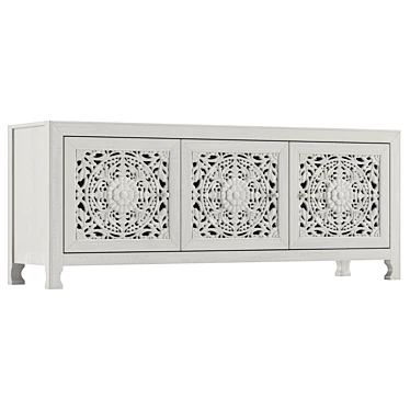 Handcrafted Lombok Media Console, Real-size Model 3D model image 1 