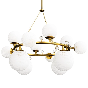 Elegant Troon Round Chandelier 3D model image 1 