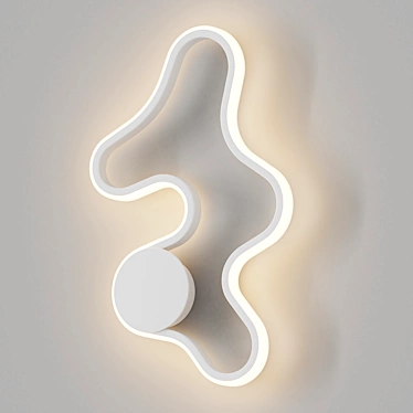 Elegant White LED Wall Lamp 3D model image 1 