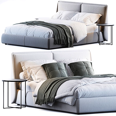 Sleek Contemporary Bed Design 3D model image 1 