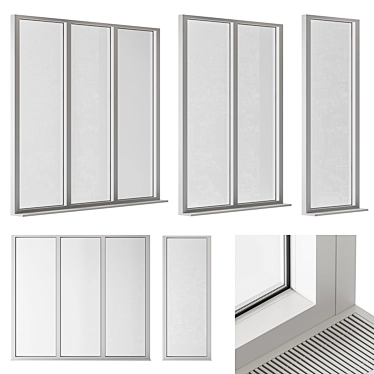 Small White Frame Windows 18 3D model image 1 